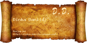 Dinka Daniló névjegykártya